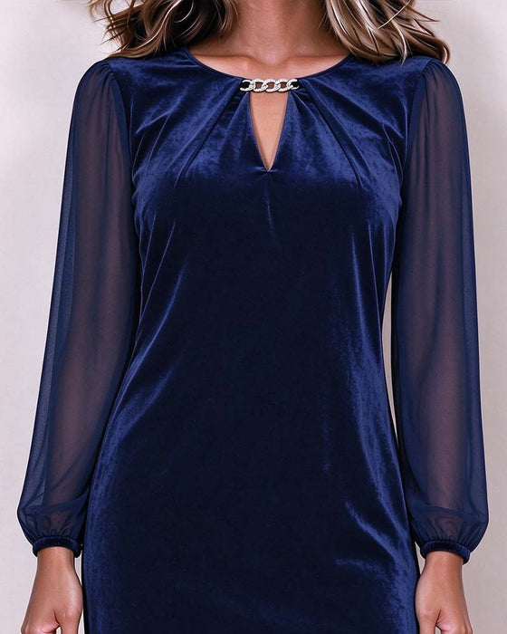 Robe Velours Manches Longues