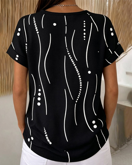 T-Shirt Col Rond Manches Courtes