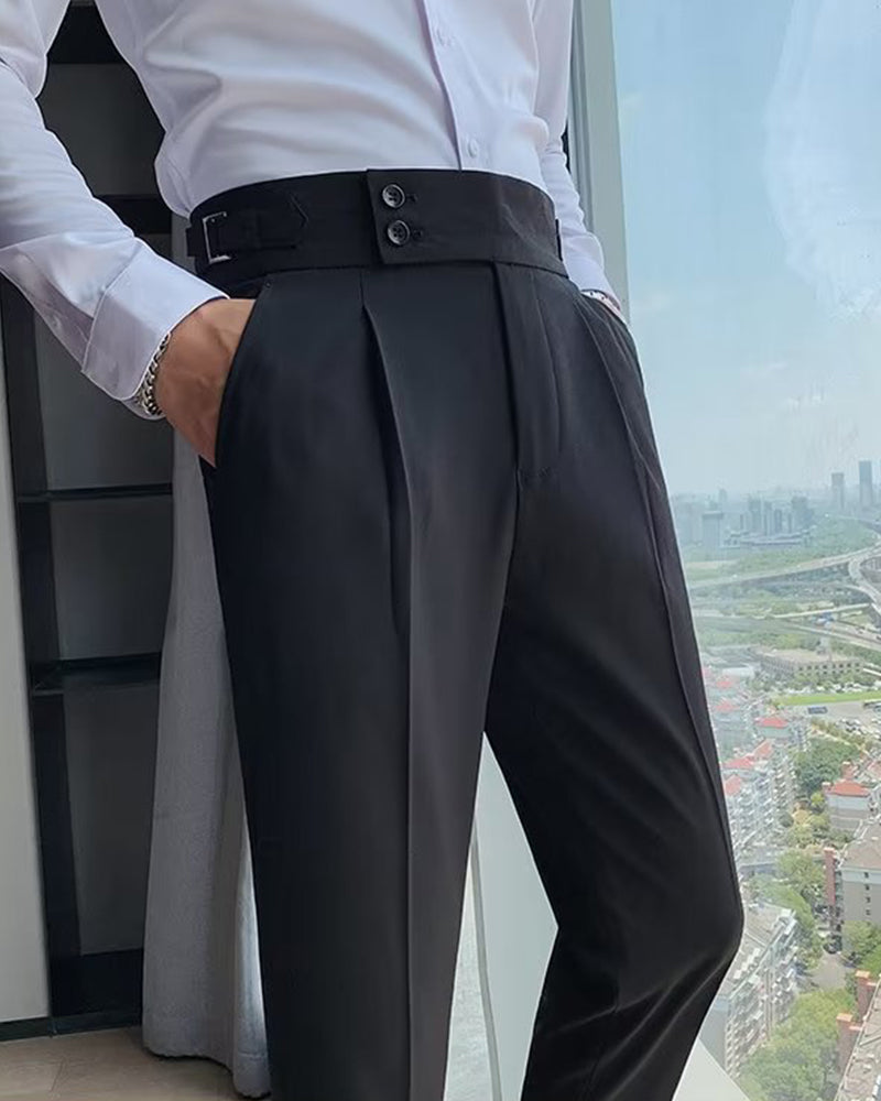 Pantalon Hommes Poche Unie Décontracté Robe