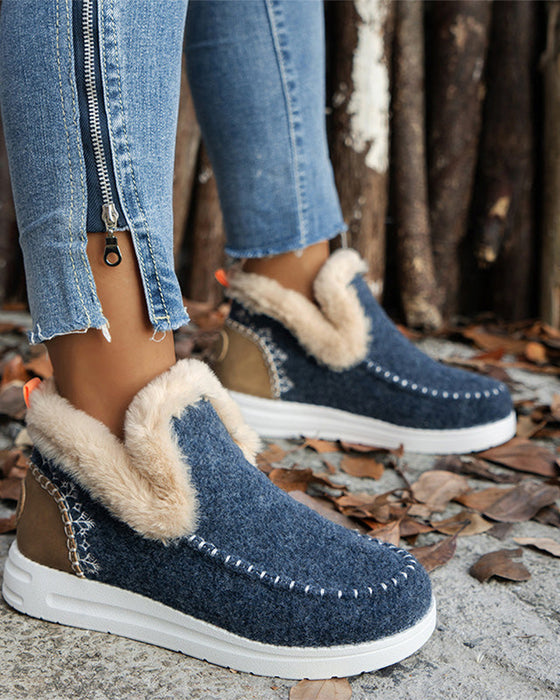 ❄️Bottines D’Hiver Femme Antidérapantes Avec Fausse Fourrure