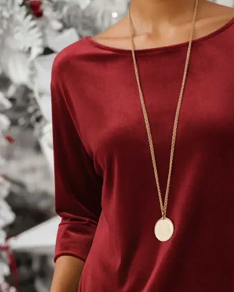 Robe tendance ample à col rond