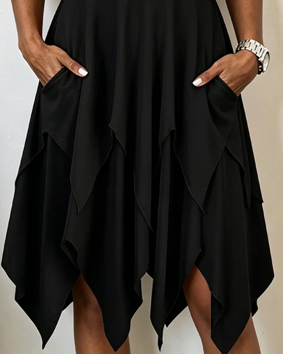 Robe Décontractée Uni Coupe Irrégulière