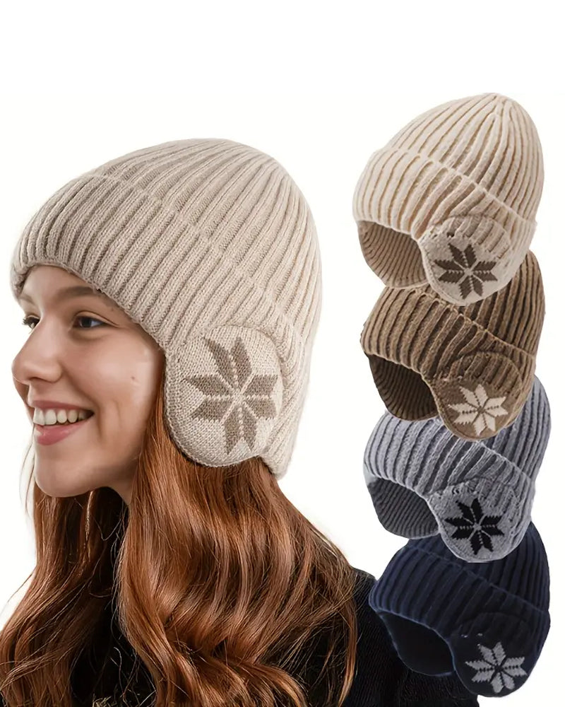 1 pièce Bonnet d’Hiver pour Femme Doublé en Polaire avec Oreilles en Polaire