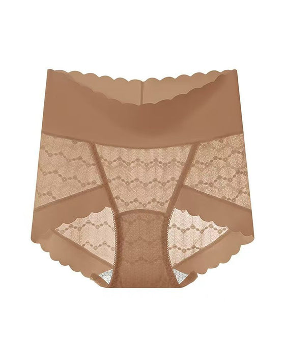 Culottes Respirantes Sans Coutures à Haute Taille Dentelle