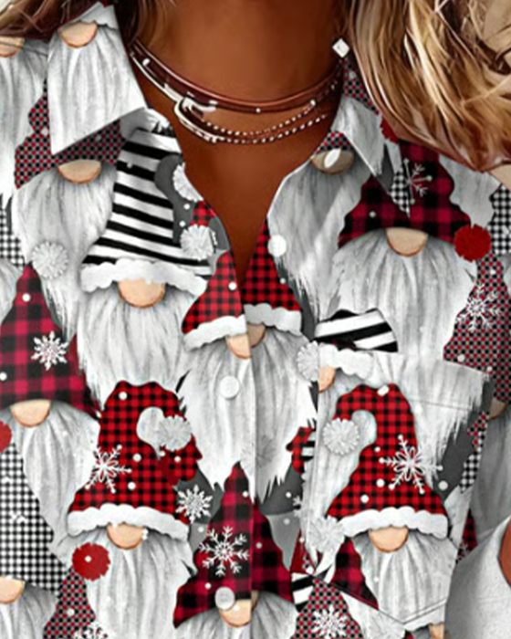 Chemise À Imprimé Sapin De Noël Avec Col À Revers