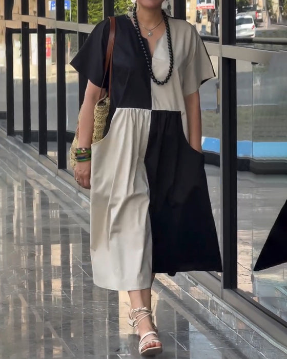 Robe Contraste Lâche Ligne A
