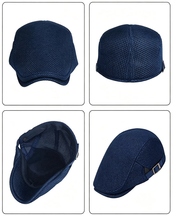 Casquette Plate En Maille Respirante Pour Homme - Béret Ivy Newsboy Ajustable Chapeau D'Été