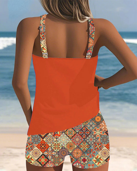 Tankini Sans Manches Pantalon De Plage Deux Pièces