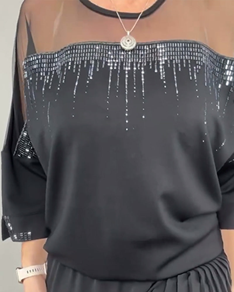 Blouse Maillage Éclaté Loose