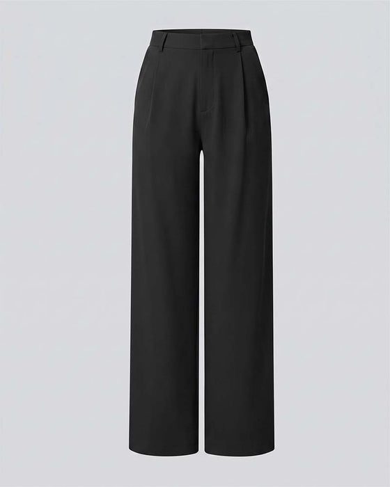 Pantalon Droit En Couleur Unie Avec Tombant Pour Costume