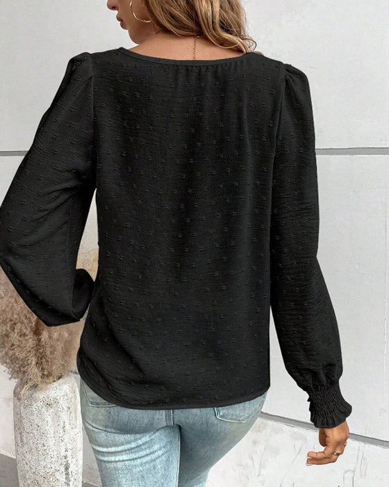 Blouse Simple Col Rond Uni