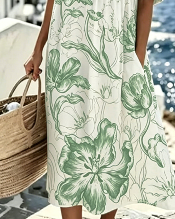 Robe Demi-Manches Imprimé