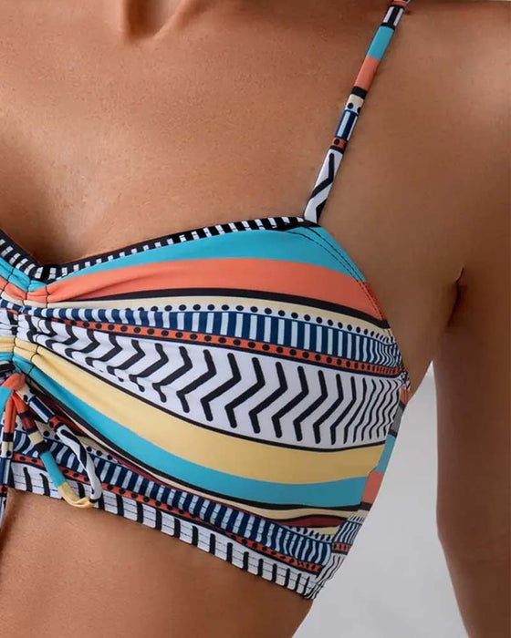 maillot de bain trois pièces bikini imprimé vacances