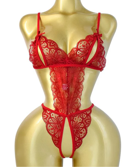 Lingerie Dentelle Nœud Une Pièce Sexy