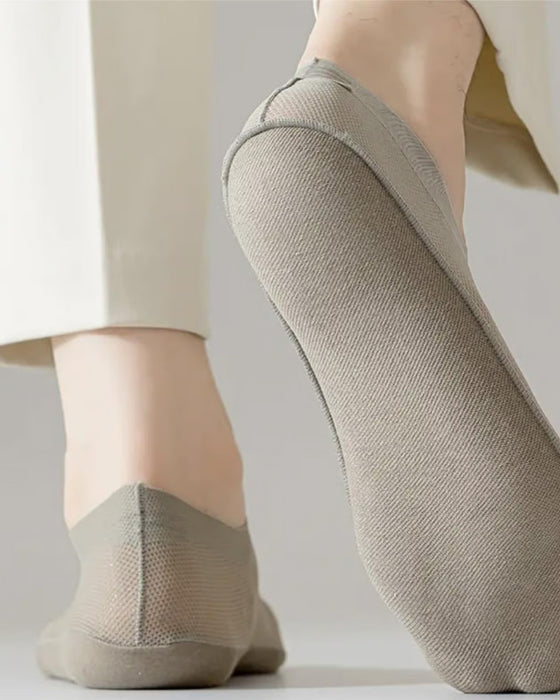 Socquettes Fines Invisibles En Coton Peigné, Antidérapantes