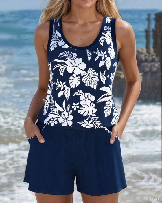 Maillot de Bain Deux Pièces Style Décontracté de Vacances