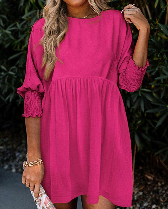 Robe Femme Unie Cintrée À La Taille