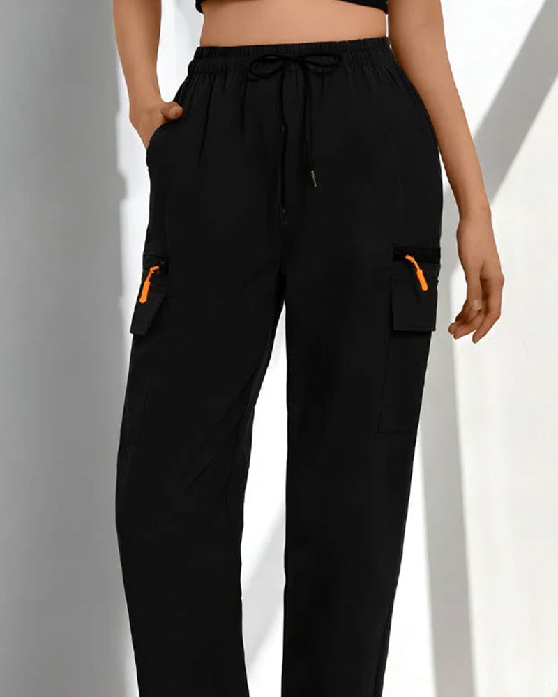 Pants Cordon Détendu Casual Cargo