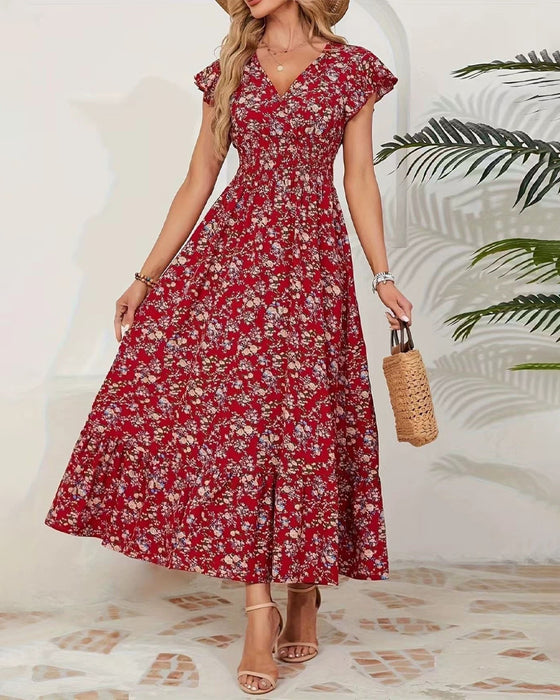 Robe Florale Taille Attache