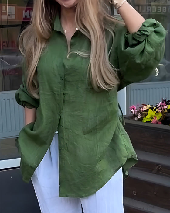 Blouse Taille Élastique Manche Lanterne