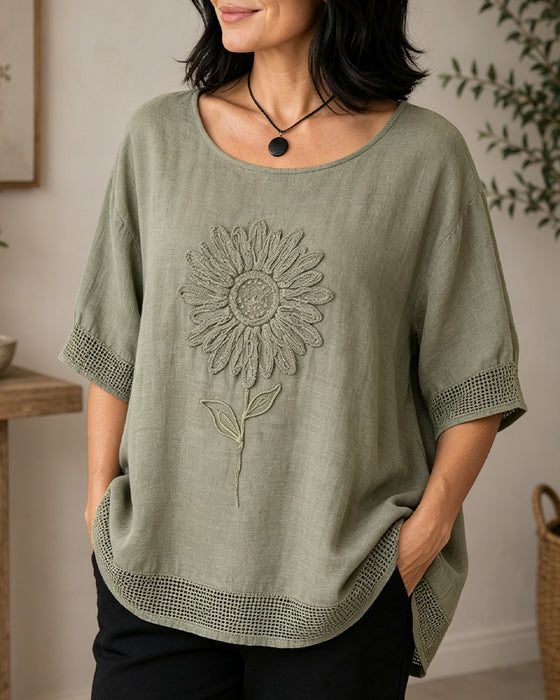 Blouse Tournesol Brodé Large