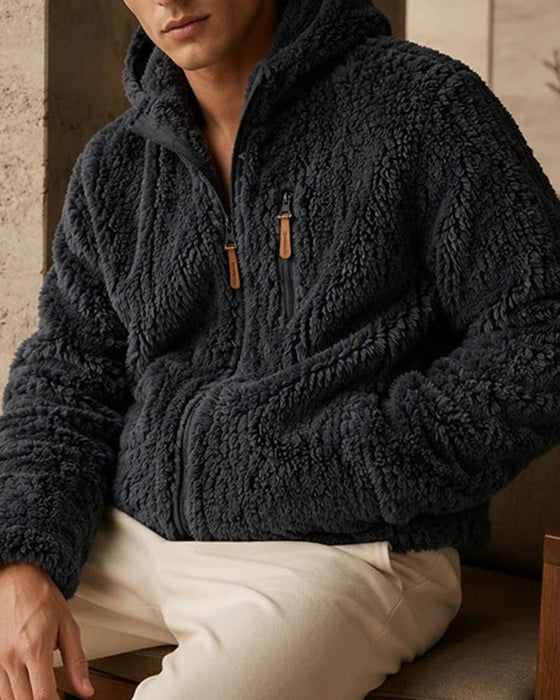 Homme Manteau À Capuche Fermeture Éclair