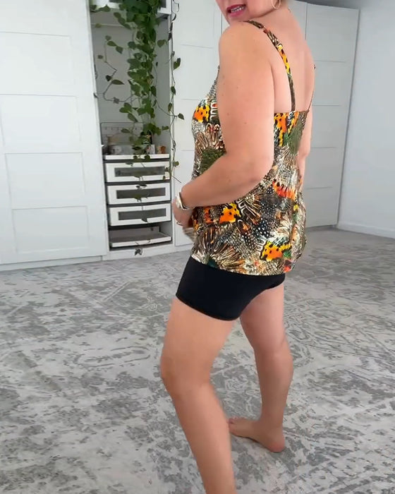 Maillot De Bain Deux-Pièces Imprimé Boxer