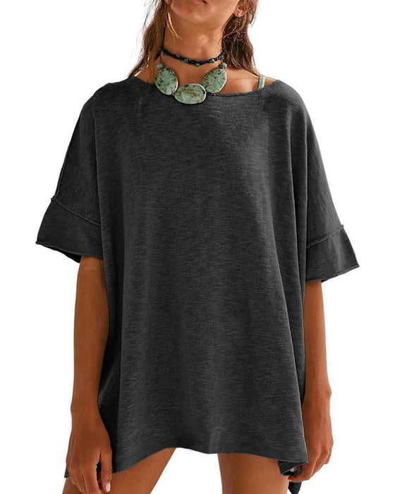 T-Shirt Uni Patchwork Demi-Manche