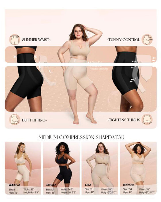 Gaine De Contrôle Du Ventre Shapewear Shorts Confortables Respirantes Pour Femmes Shorts Gainants Élévateurs De Fesses Taille Haute Sous-Vêtement Sans Couture Sous Robe