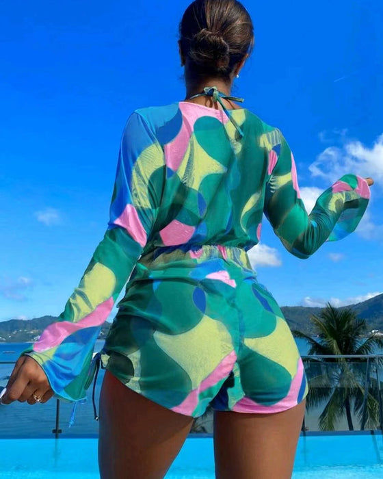 Maillot De Bain Cache-Impression Bikini Trois-Pièces