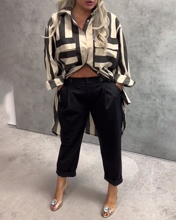 Chemise Manches Longues Ample Rayée