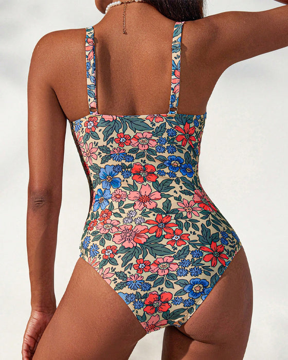 Maillot De Bain Floral À Dos Nu