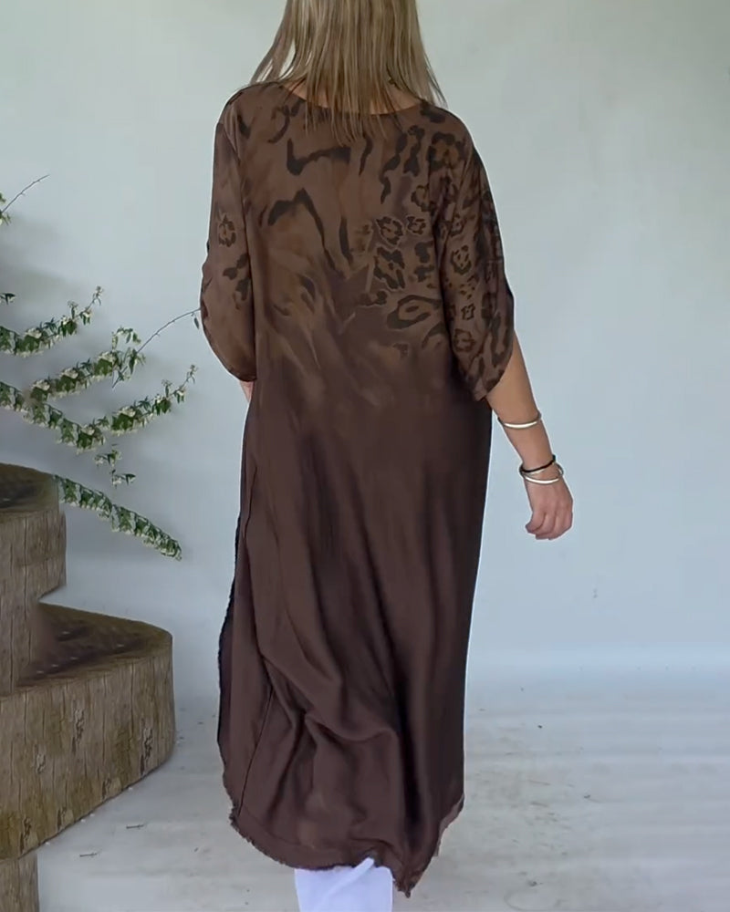Blouse À Imprimé Léopard Effet Ombré Longue
