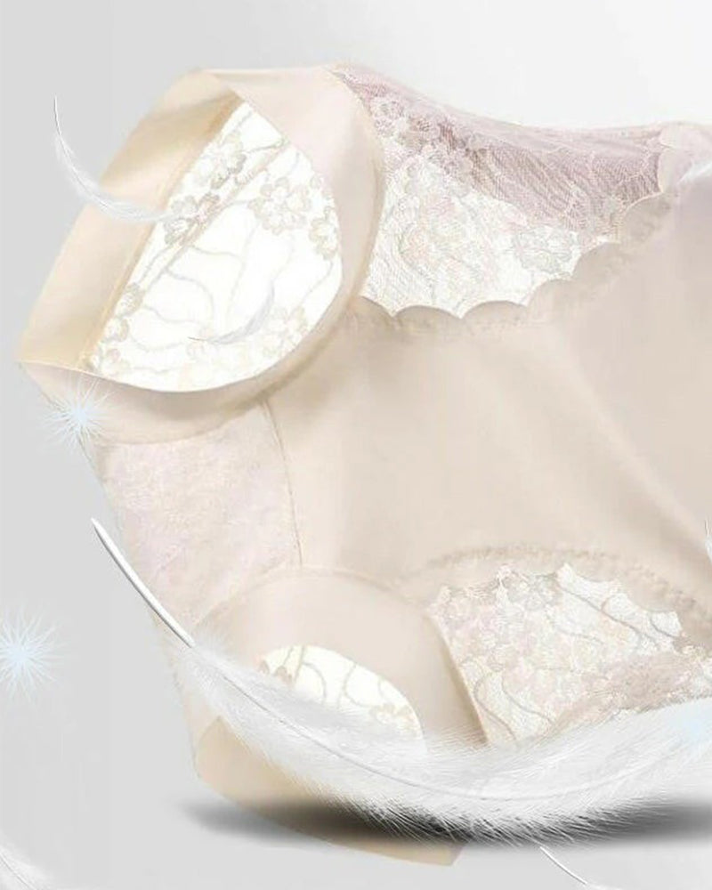 Sous-Vêtements Femme Taille Haute Dentelle Sans Couture Extensible Soyeux