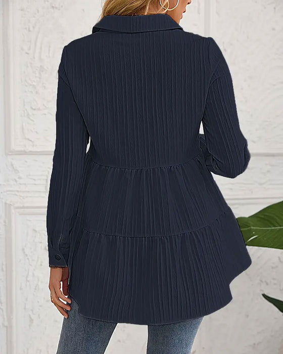 Chemise Élégante À Revers Avec Taille Cintrée