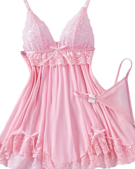 Set Dentelle Sheer Robe De Nuit