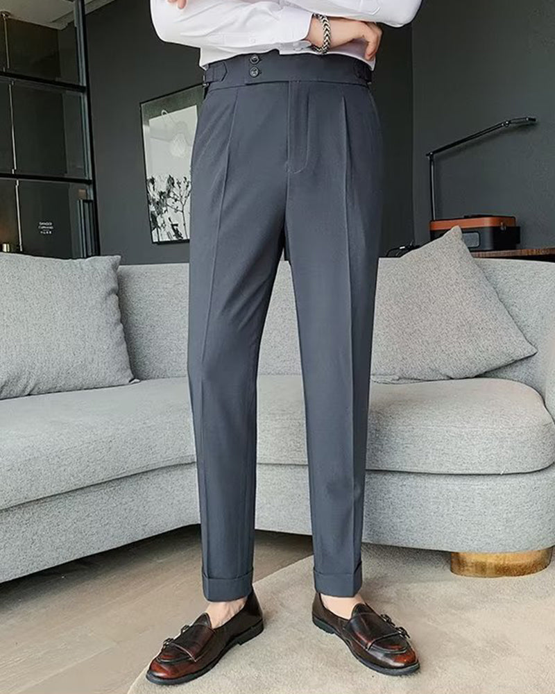 Pantalon Hommes Poche Unie Décontracté Robe