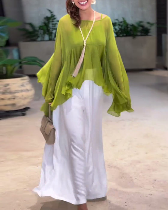 Blouse Unie Au Style Élégant