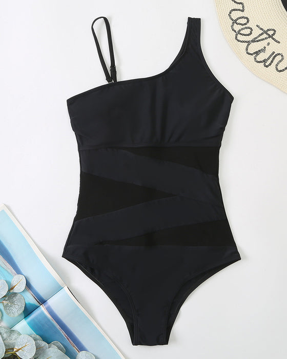 Maillot De Bain Sexy Découpé Épaules Dénudées Une Pièce