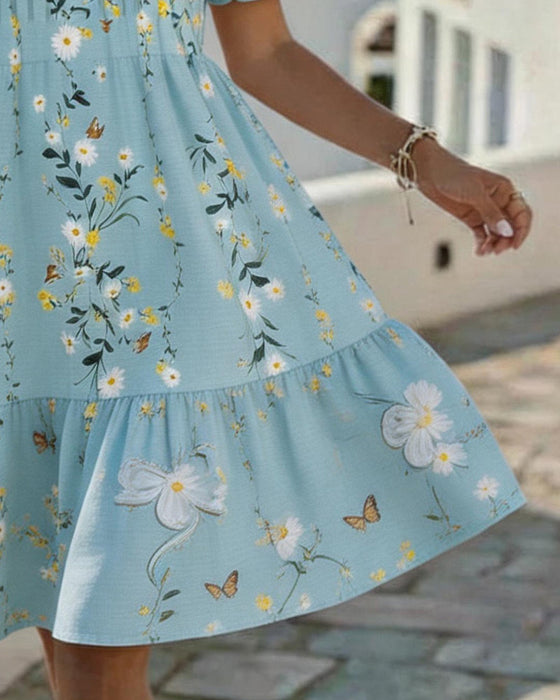 Robe Daisy Dentelle Manche Courte Vacances