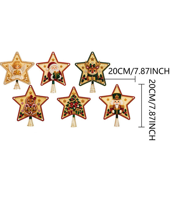DIY Étoile À Cinq Branches Peinture Diamant Sommet De Sapin De Noël