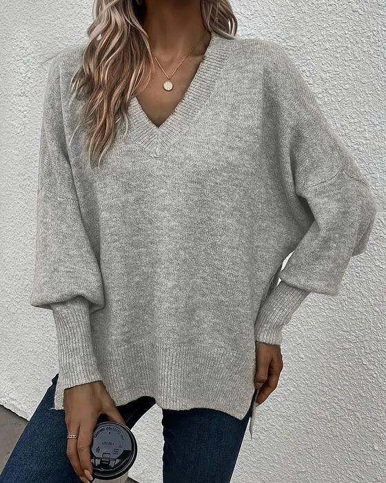 Pull Manche Lanterne Encolure En V