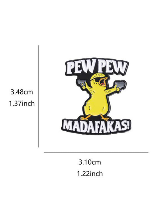 Broche avec Lettre & Design de Canard Cartoon