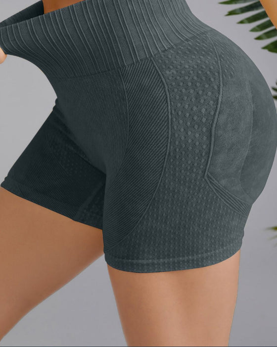 Short taille haute simple de couleur unie