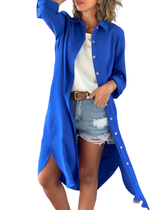 Haut à manches longues de couleur unie