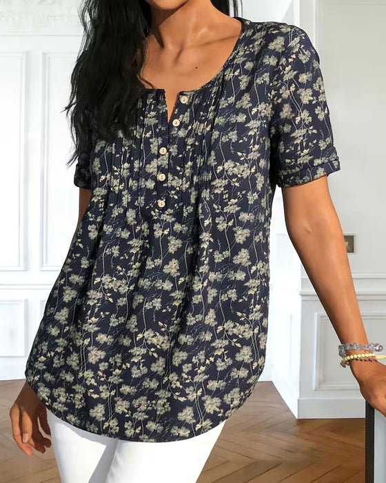 Blouse Vintage Froncée Florale