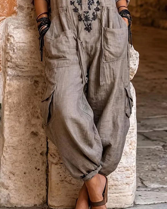 Jumpsuit Imprimé Cargo Jambe Effilée