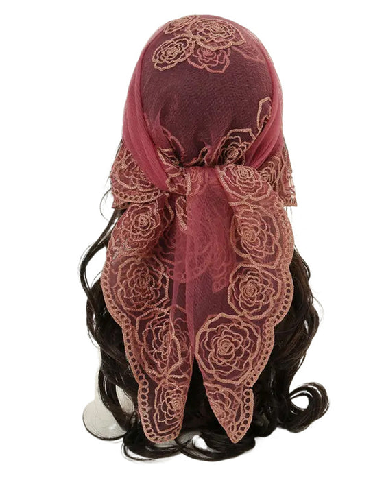 Bandana Floral Mesh Scallop Design