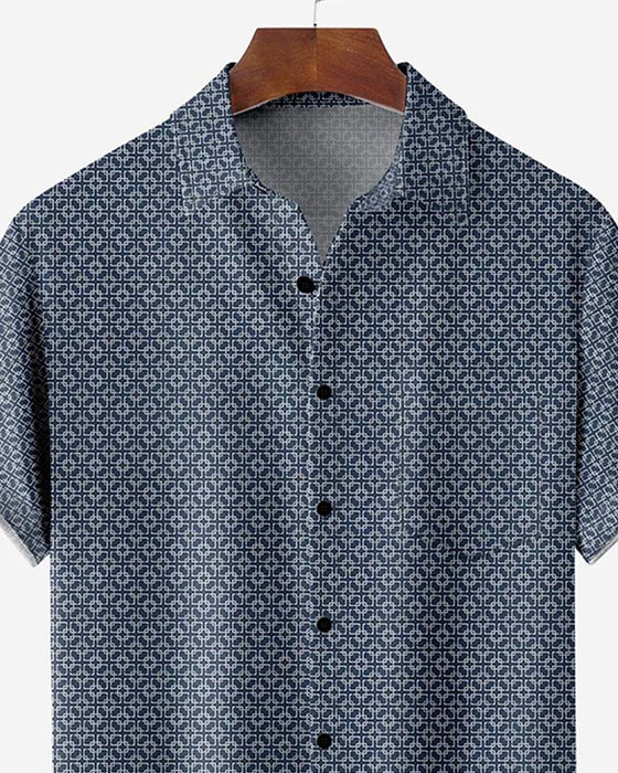 Chemise Col Imprimé Intégral Petit Géométrique