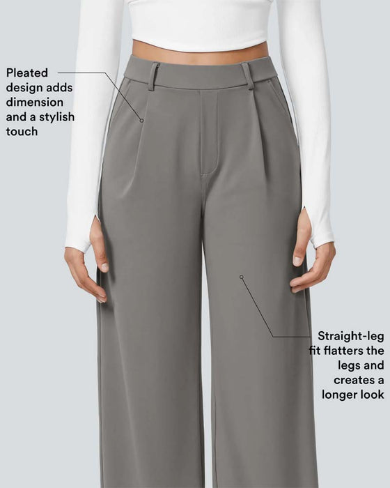 Pantalon Droit En Couleur Unie Avec Tombant Pour Costume